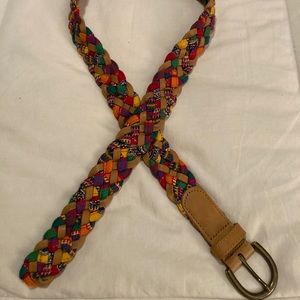 LEATHER/Cotton Guatemala Braided BOHO CHIC Belt S/M